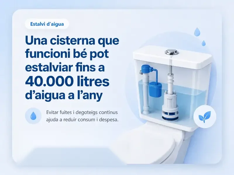 Estalvi d’aigua amb una cisterna que funciona bé a Barcelona