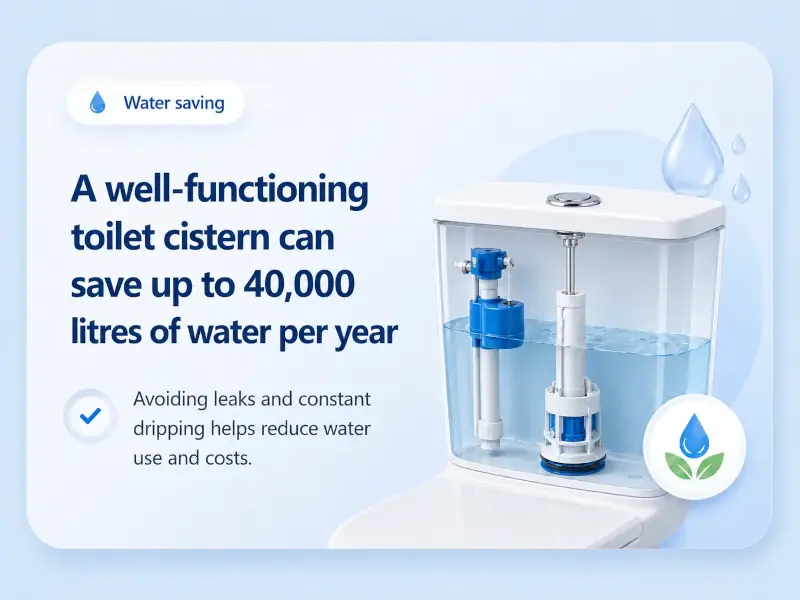 Water saving with a well-functioning toilet cistern in Barcelona
